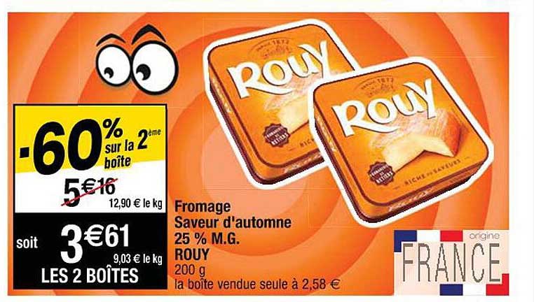 fromage saveur d'automne 25% m.g. rouy