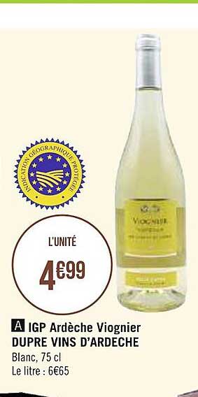 igp ardèche viognier dupré vins d'ardèche