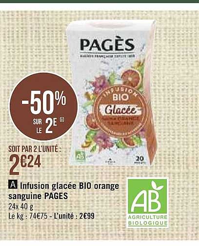 Infusion Glacée Bio Orange Sanguine Pagès