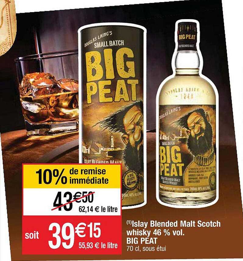 islay blended malt scotch whisky 46% vol. big peat