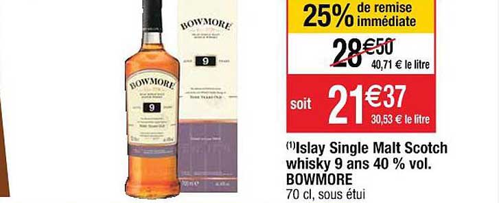 islay single malt scotch whisky 9 ans 40% vol. bowmore