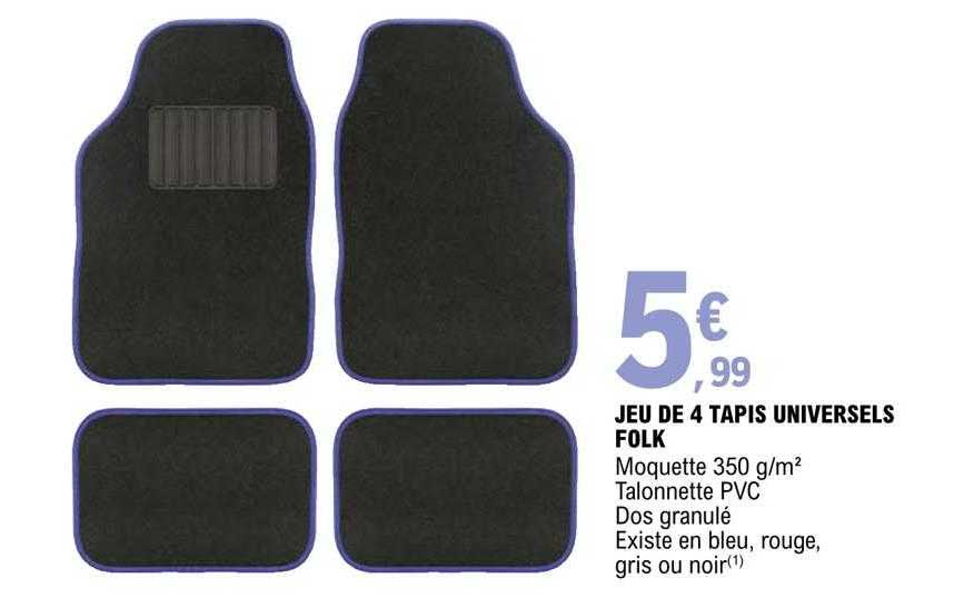 jeu de 4 tapis universels folk