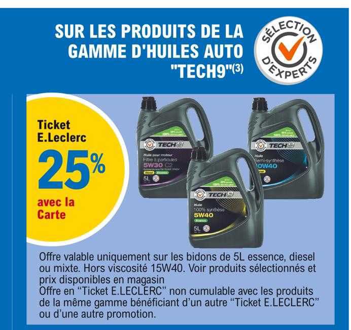 la gamme d'huiles auto "tech9"