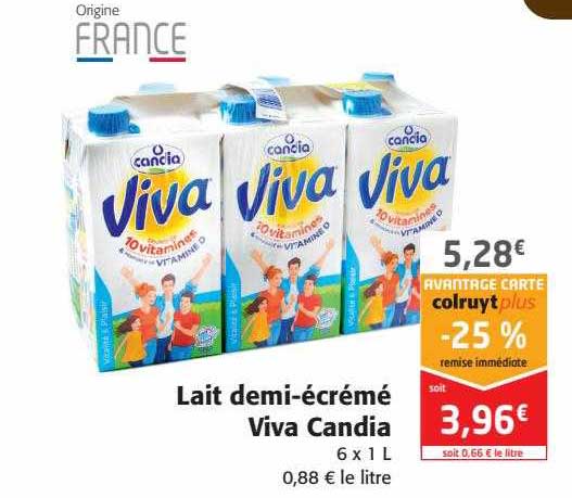 Lait Demi-écrémé Viva Candia