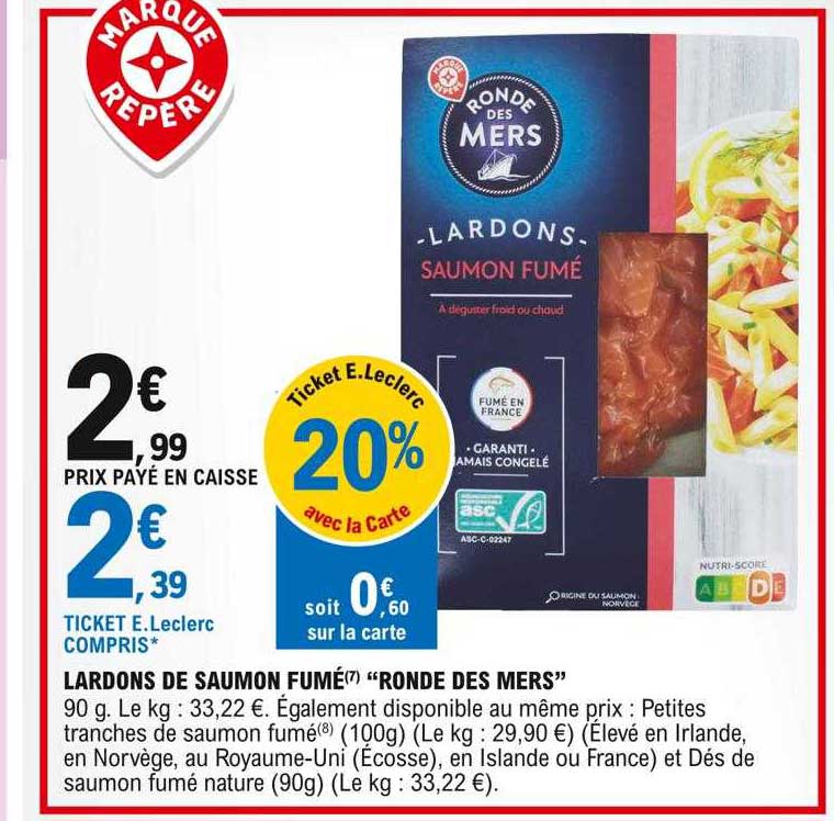 lardons de saumon fumé "ronde des mers"