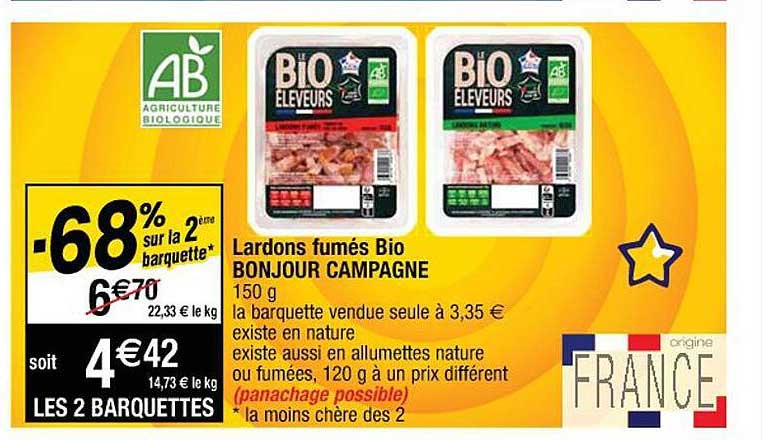 Lardons Fumées Bio Bonjour Campagne