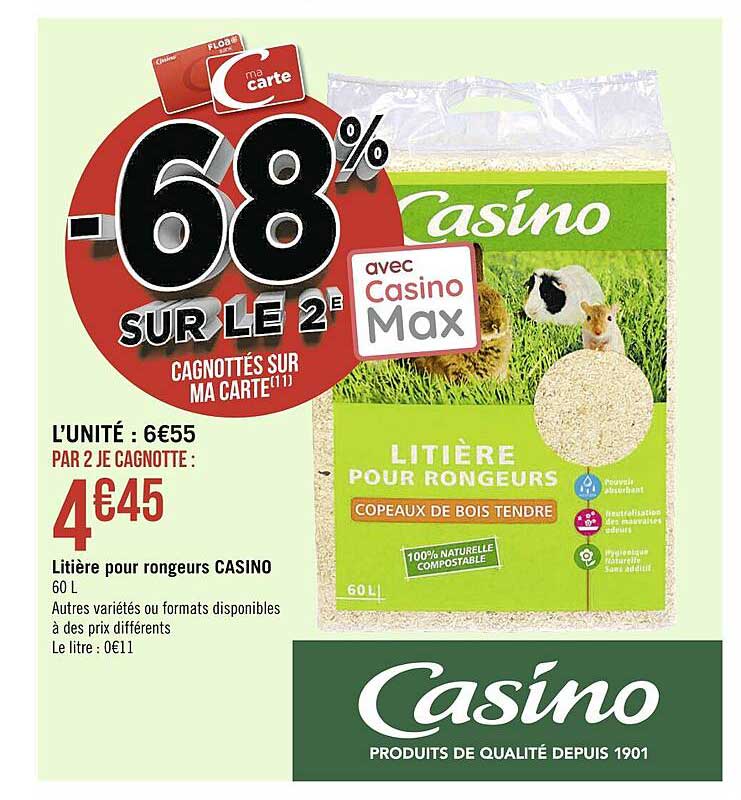 litière pour rongeurs casino
