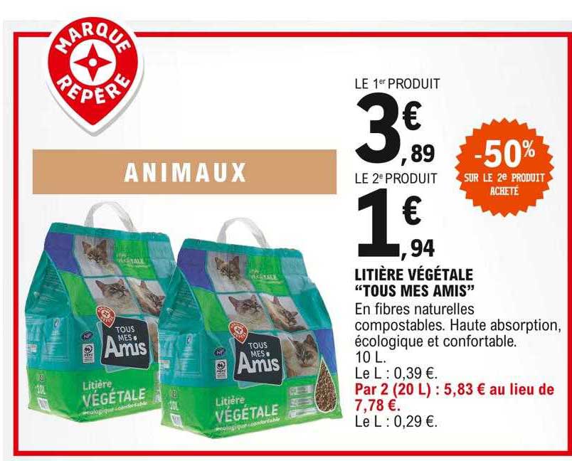 litière végétale "tous mes amis"