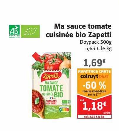 Ma Sauce Tomate Cuisinée Bio Zapetti