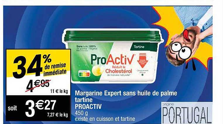 margarine expert sans huile de palme tartine proactiv