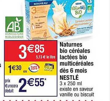 naturnes bio céréales lactées bio multicéréales dès 6 mois nestlé