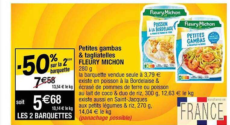 petites gambas & tagliatelles fleury michon