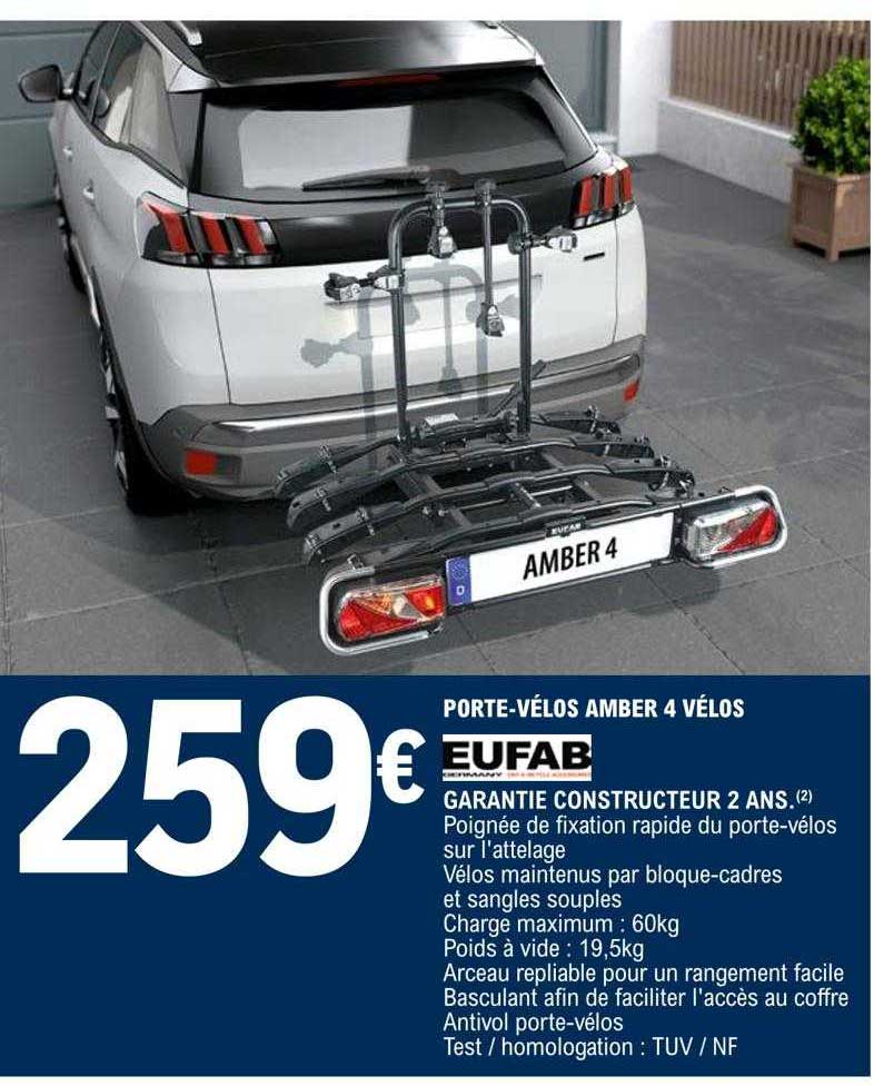 porte-vélos amber 4 vélos eufab