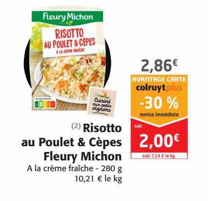 risotto au poulet & cèpes fleury michon