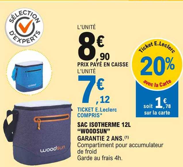 sac isotherme 12l "woodsun"