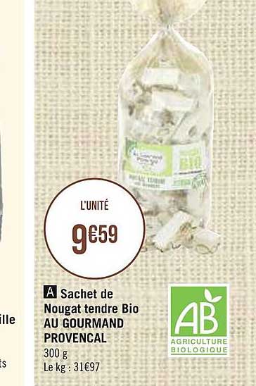 Sachet De Nougat Tendre Bio Au Gourmand Provençal