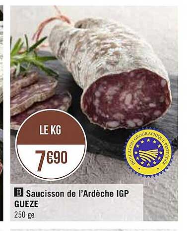 saucisson de l'ardèche igp gueze