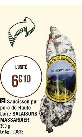 Saucisson Pur Porc De Haute Loire Salaisons Massardier