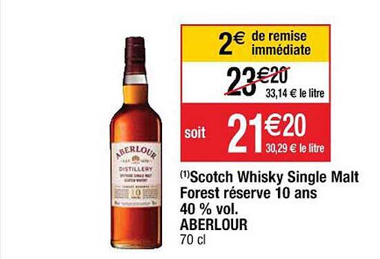 scotch whisky single malt forest réserve 10 ans 40% vol. aberlour