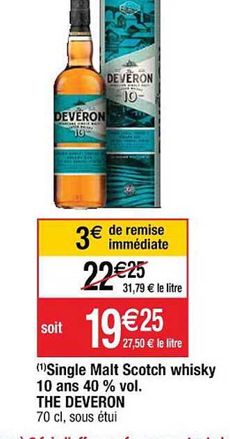 single malt scotch whisky 10 ans 40% vol. the deveron