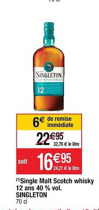 single malt scotch whisky 12 ans 40% vol. singleton
