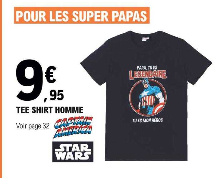 tee-shirt homme captain america, star wars