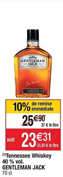 tennessee whiskey 40% vol. gentleman jack