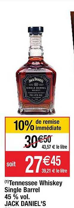 tennessee whiskey single barrel jack daniel's