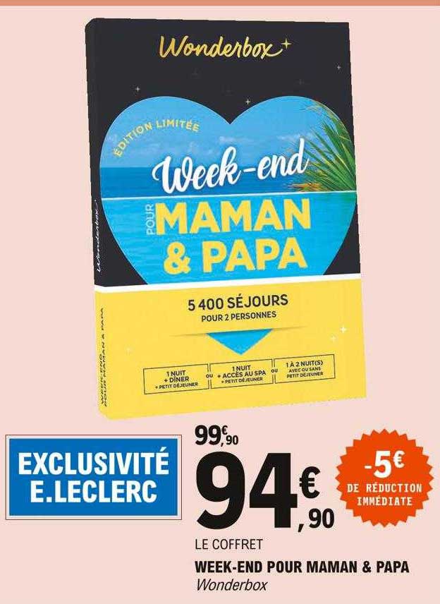 week-end pour maman & papa wonderbox