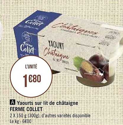 yaourts sur lit de châtaigne ferme collet