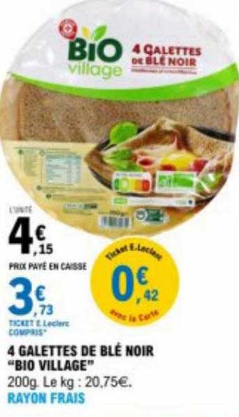 4 Galettes De Blé Noir "bio Village"