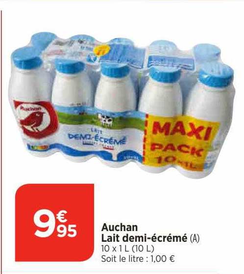 Auchan Lait Demi-écrémé