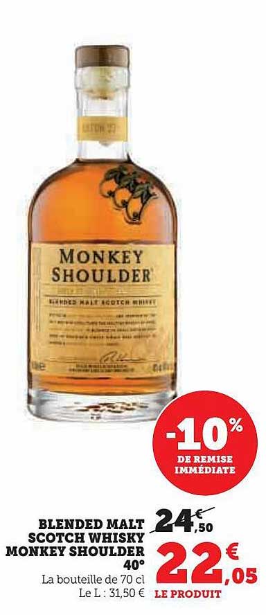 Blended Malt Scotch Whisky Monkey Shoulder 40°