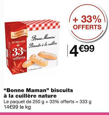 "bonne maman" biscuits à la cuillère nature