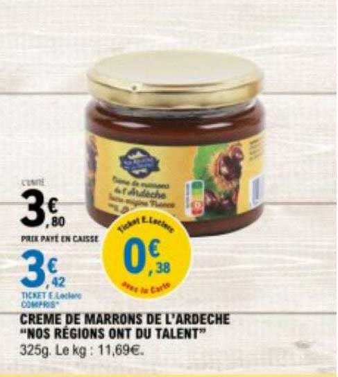 crème de marrons de l'ardèche "nos régions ont du talent"