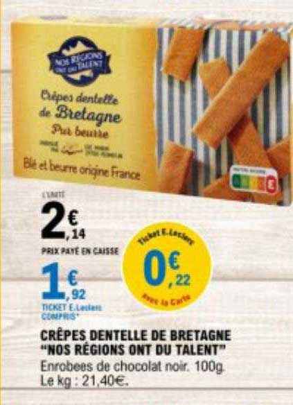 crêpes dentelle de bretagne "nos régions ont du talent"