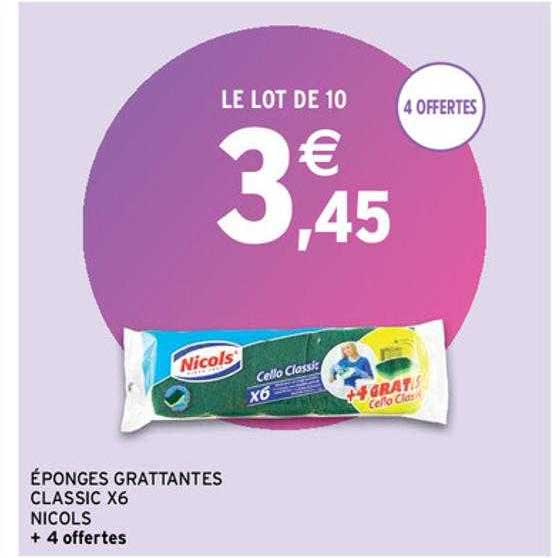 éponges grattantes classic x 6 nicols