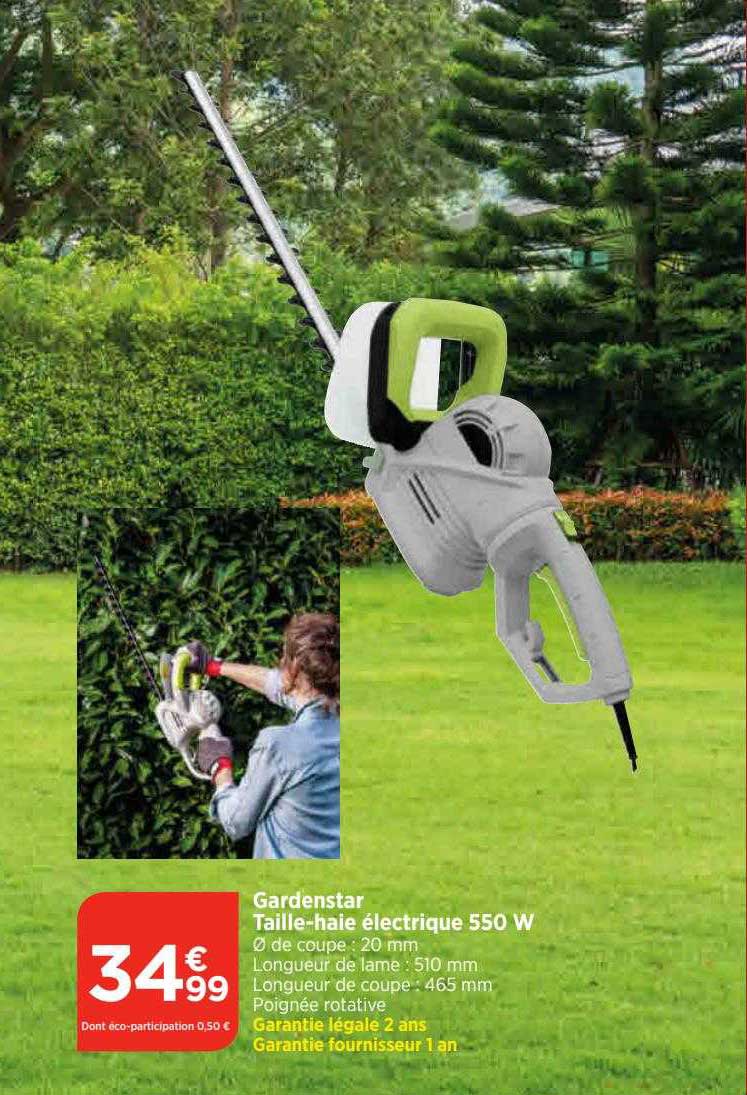 gardenstar taille-haie électrique 550w