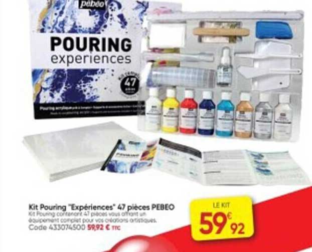 kit pouring "expériences" 47 pièces pebeo