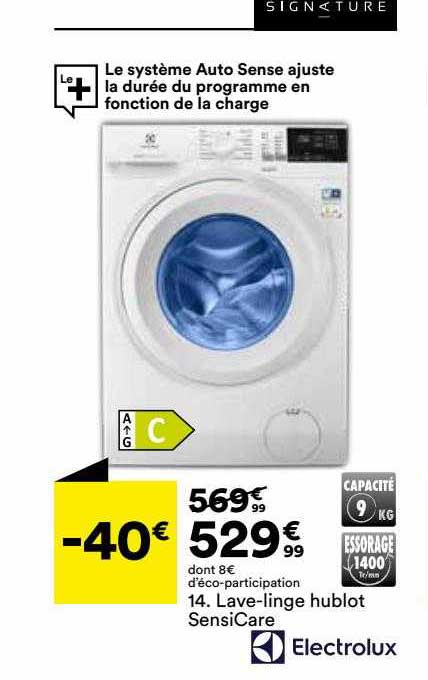 Lave-linge Hublot Sensi Care Electrolux