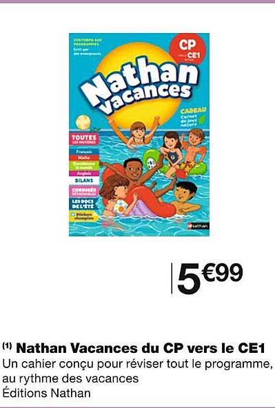 nathan vacances du cp vers le ce1