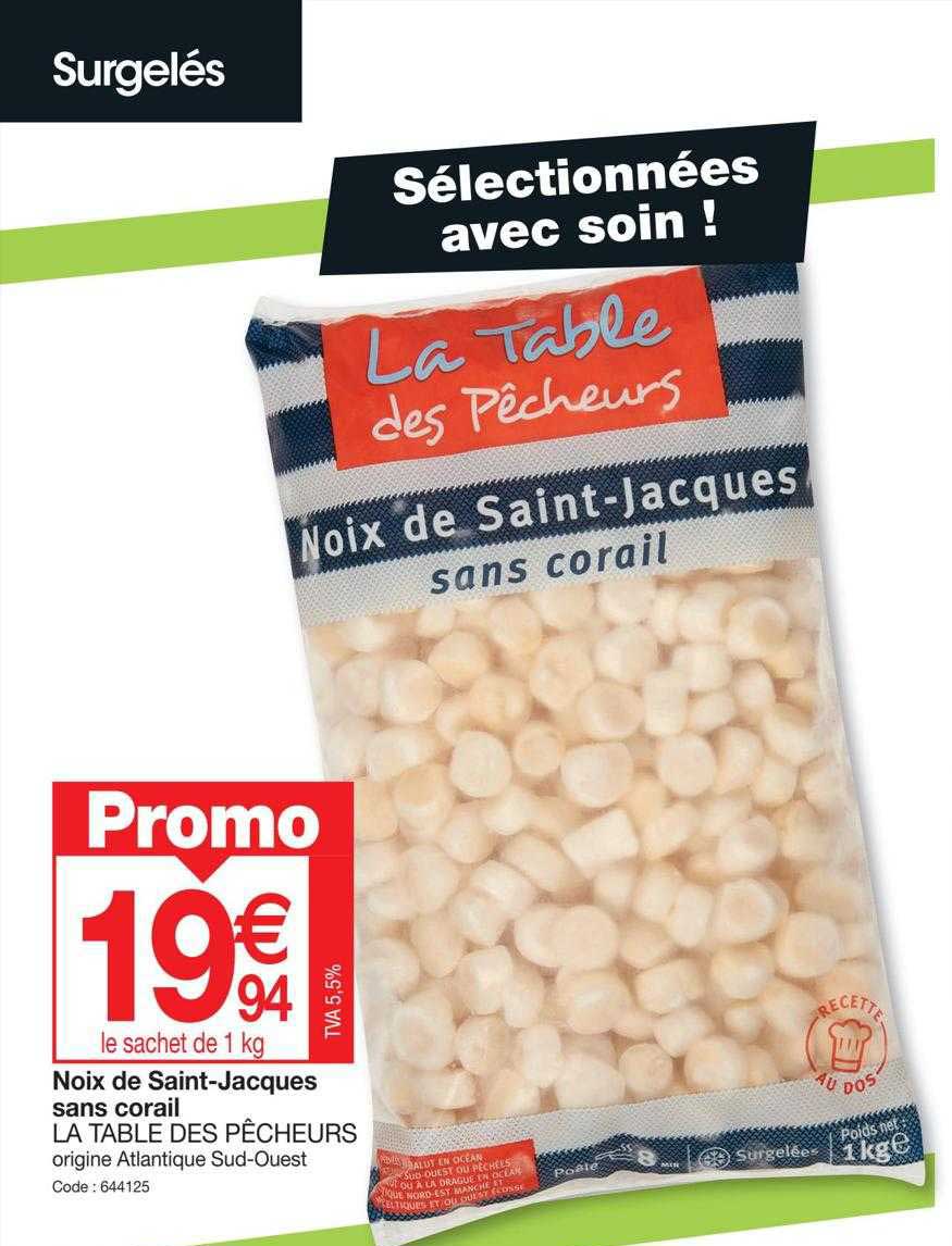 noix de saint-jacques sans corail la table des pêcheurs