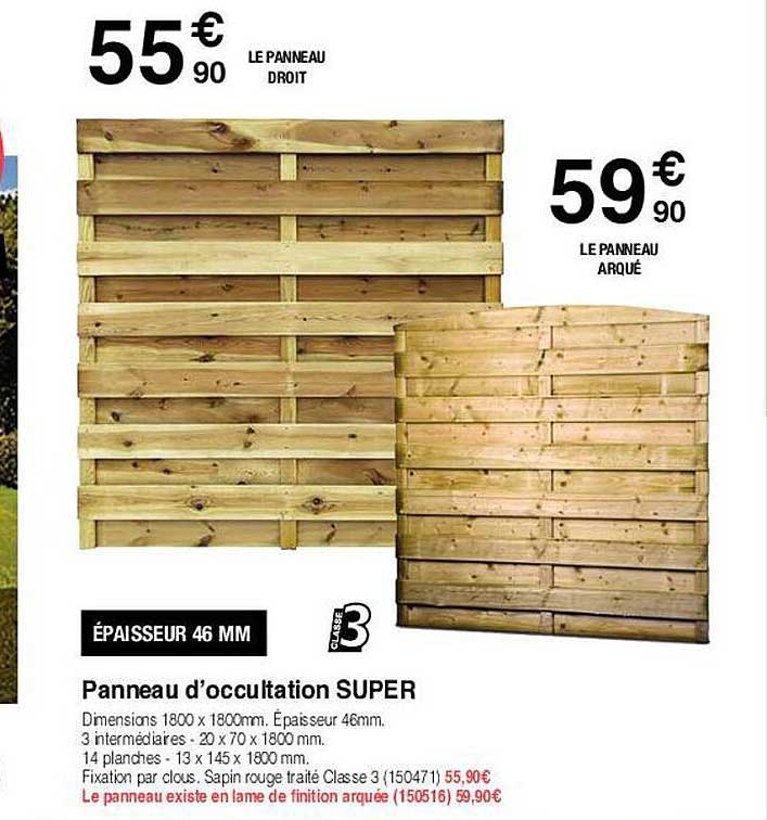 panneau d'occultation super