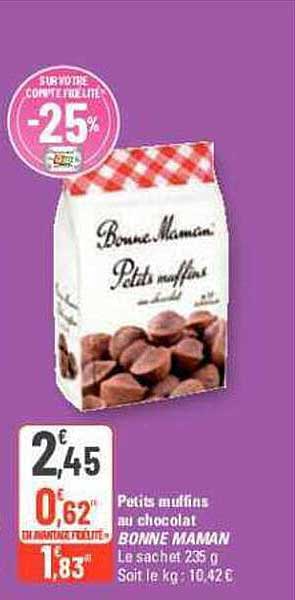 petits muffins au chocolat bonne maman