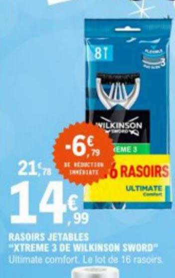 rasoirs jetables "xtreme 3 de wilkinson sword"