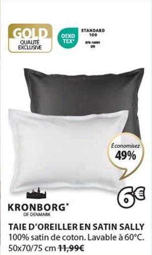 taie d'oreiller en satin sally kronborg