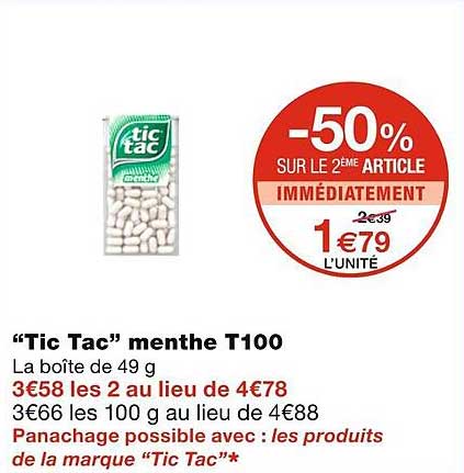 "tic Tac" Menthe T100