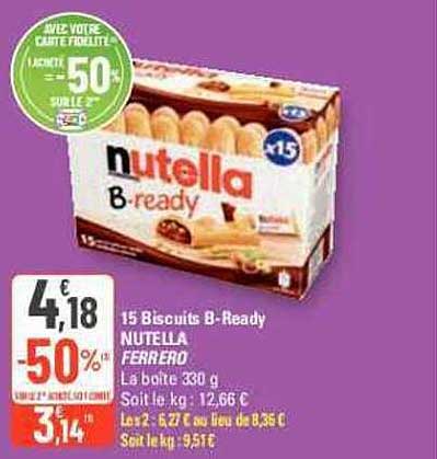 15 biscuits b-ready nutella ferrero