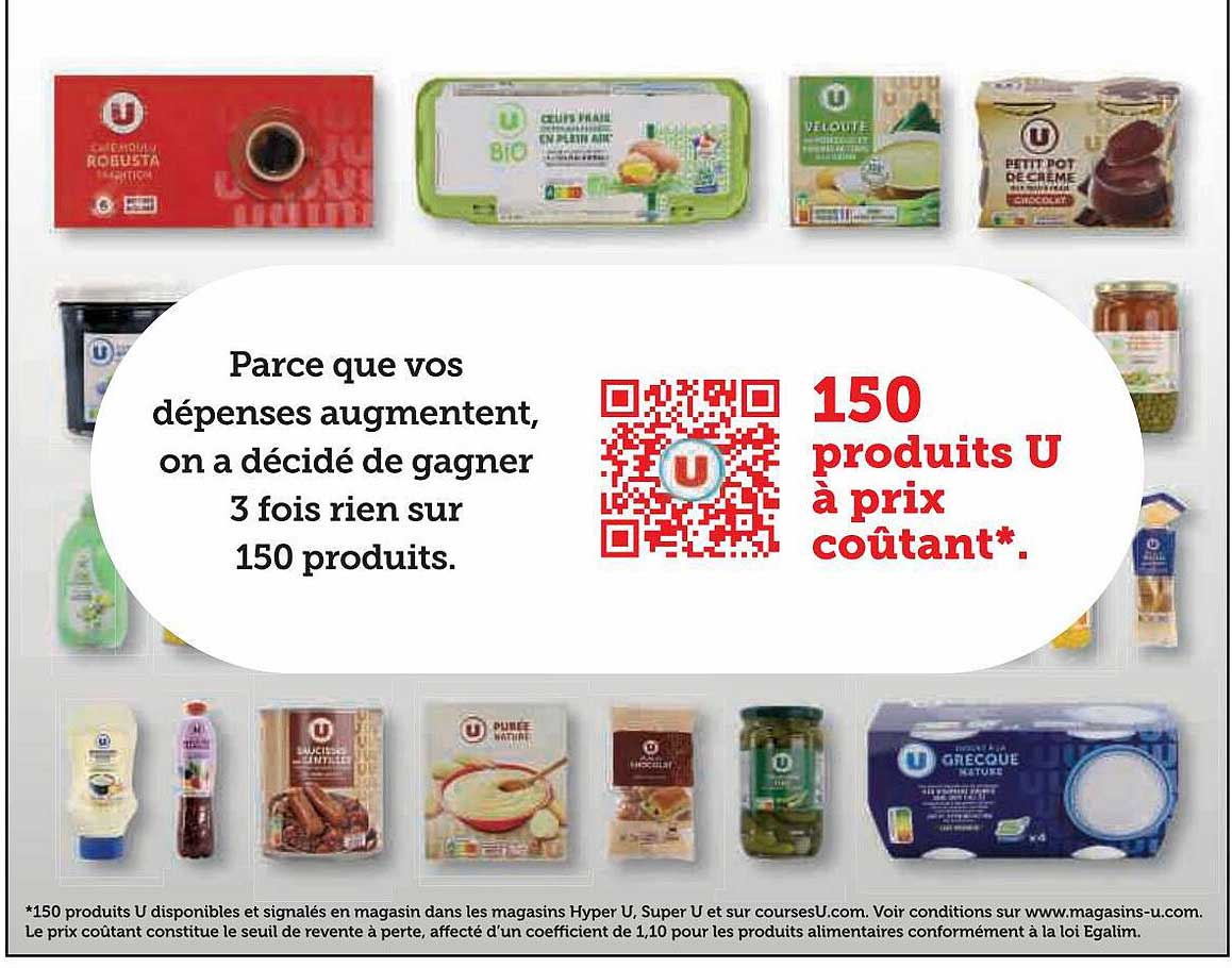 150 produits u à prix coûtant