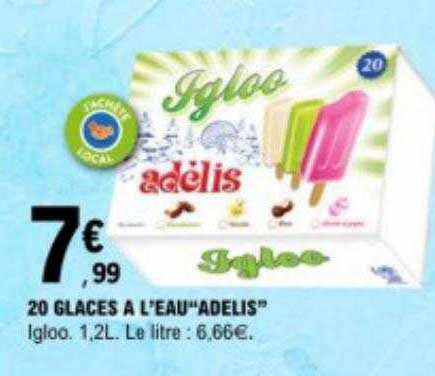 20 glaces à l'eau "adelis"